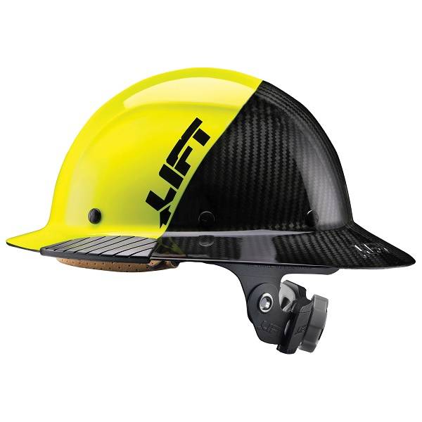 Lift Carbon Fiber Full Brim Hard Hat - Yellow/Black